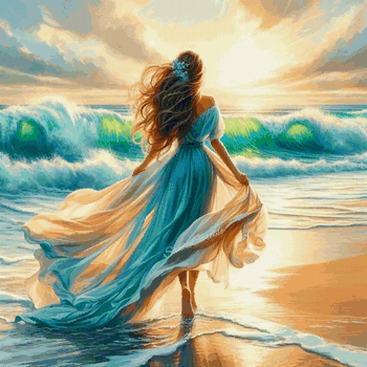 На побережье - природа, море, девушка - предпросмотр