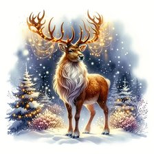 Схема вышивки «рождественский олень»