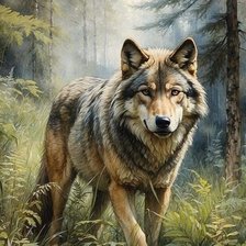 Схема вышивки «Волк»