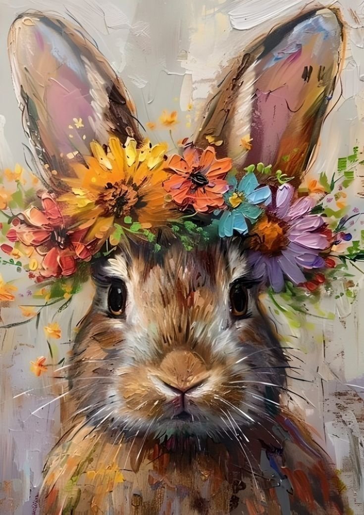 заяц - заяц, осенний пейзаж, осень, лес, деревья, птицы, ели - оригинал