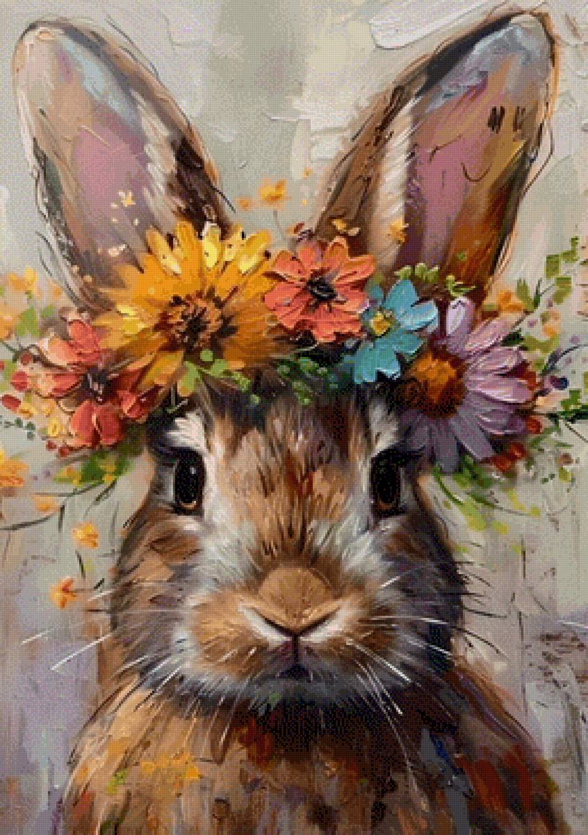 заяц - осень, ели, деревья, осенний пейзаж, заяц, птицы, лес - предпросмотр