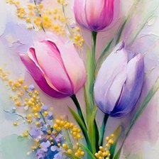 Схема вышивки «Тюльпаны»