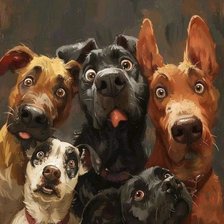 Схема вышивки «Весёлые пёсели»