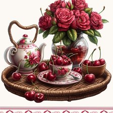 Схема вышивки «вишневый рай»