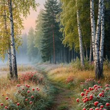 Схема вышивки «Тропинка в лесу»