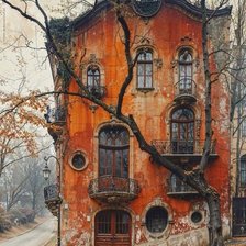 Схема вышивки «Старый дом»