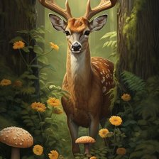 Схема вышивки «Пятнистый олень»