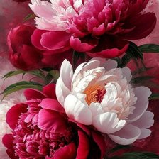 Схема вышивки «пионы»