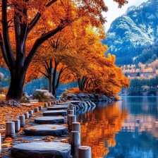 Схема вышивки «Осеннее озеро»