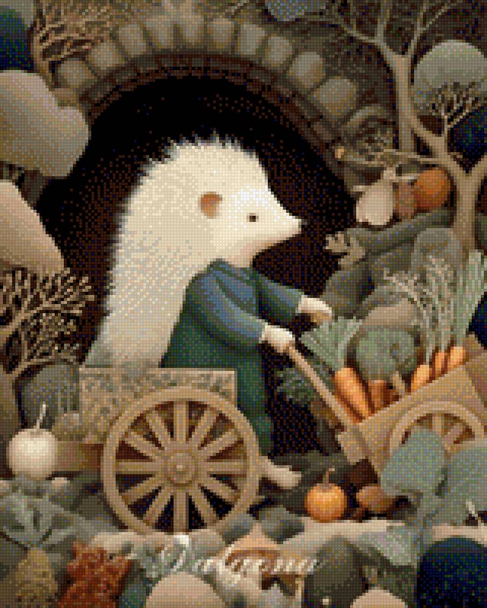 Ёжик дачник - дача, ежик, овощи - предпросмотр