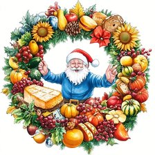 Схема вышивки «новогодний венок изобилия»