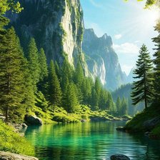 Схема вышивки «Зелёный залив»