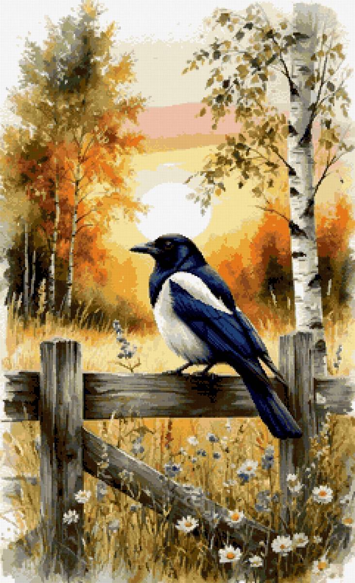 в лучах заката - вечер, птица, пейзаж - предпросмотр