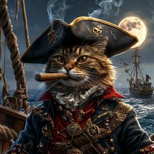 Схема вышивки «Капитан пиратских котов»