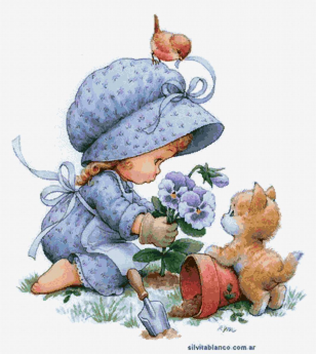 юные садоводы - малышка, котенок - предпросмотр