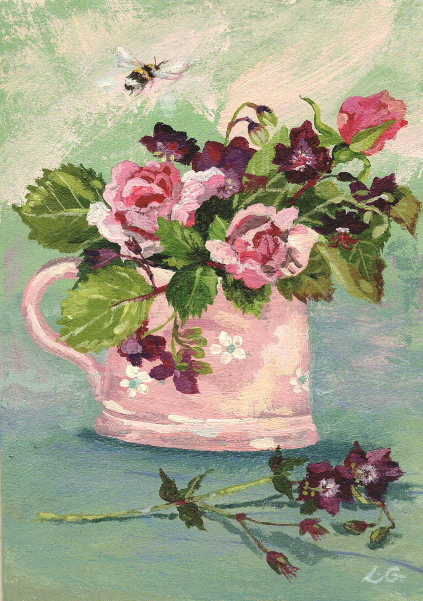 Люси гроссмит - цветы букет натюрморт ваза розы - оригинал