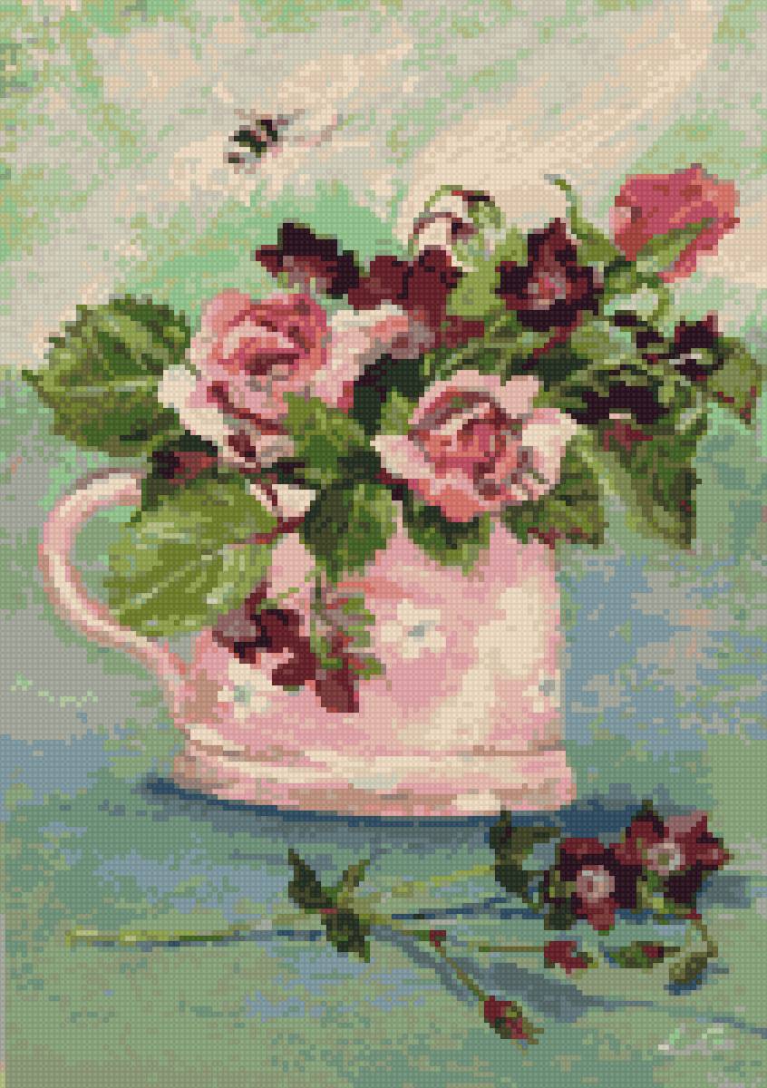 Люси гроссмит - цветы букет натюрморт ваза розы - предпросмотр