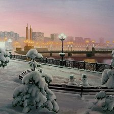 Схема вышивки «Зимний город»