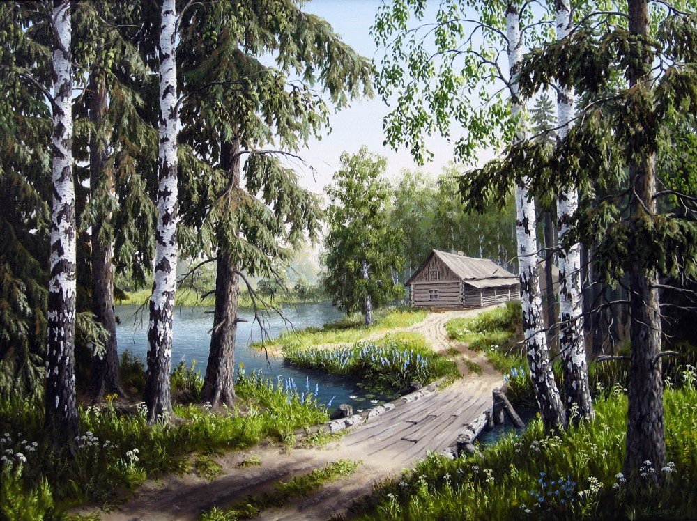 Домик лесника - природа, домик, лес - оригинал