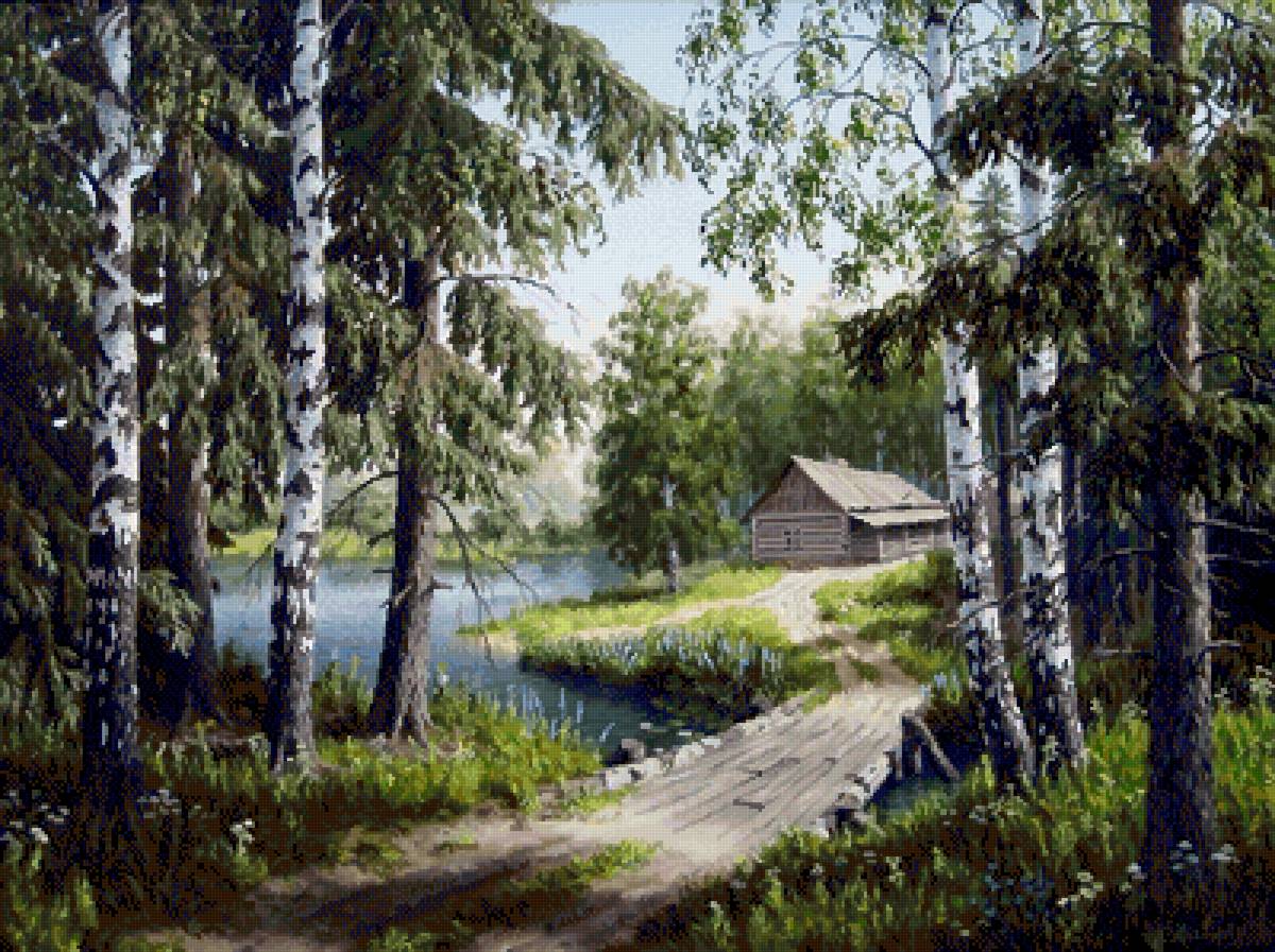 Домик лесника - лес, домик, природа - предпросмотр