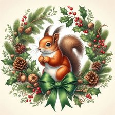 Схема вышивки «новогодний венок»