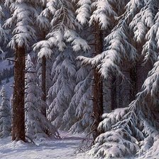 Схема вышивки «В зимнем лесу. Карл Гауптман»