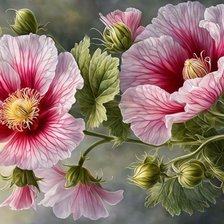 Схема вышивки «Розовые маки»