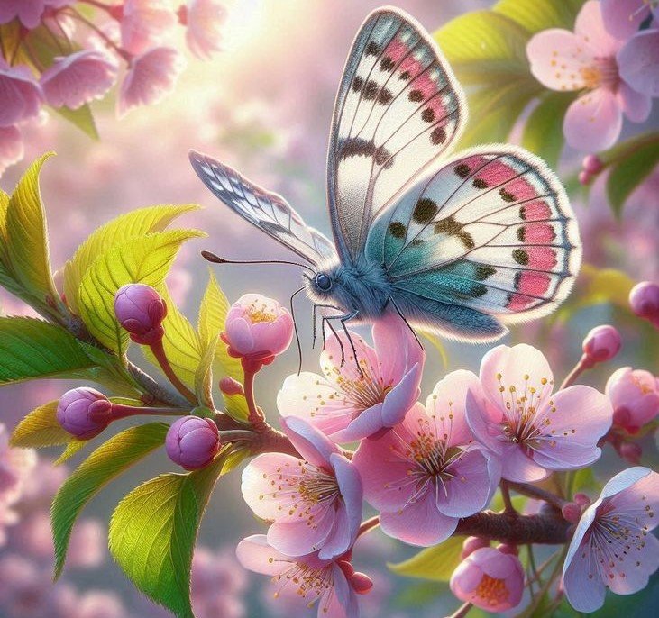 Солнце и бабочка - бабочки - оригинал