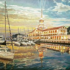 Схема вышивки «Сочи морской вокзал»