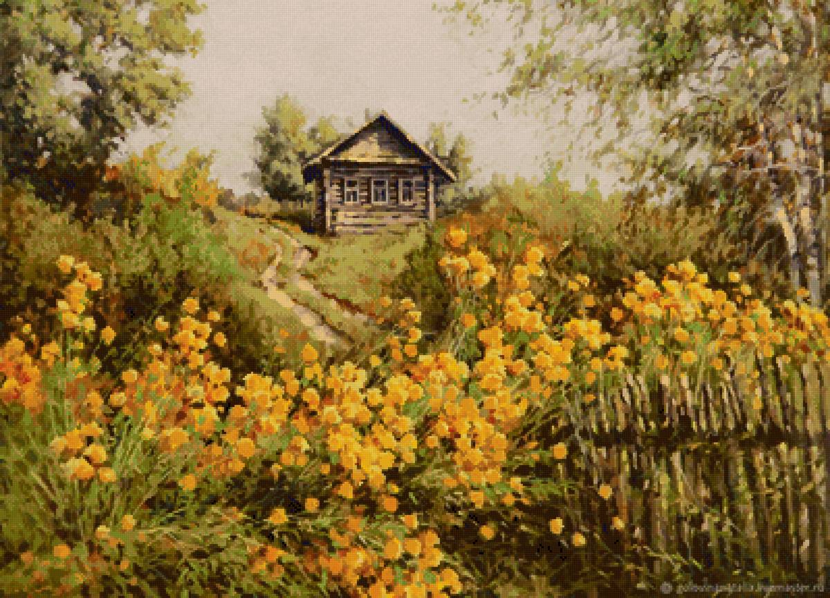 Лето - домик, лето, цветы - предпросмотр