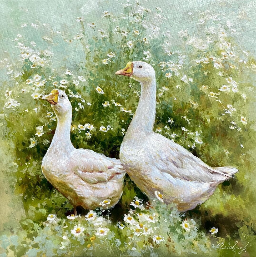 Гуси - гуси, лето, цветы - оригинал