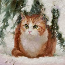 Схема вышивки «Рыжий кот»