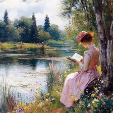 Схема вышивки «Reading in the nature»