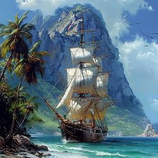 Схема вышивки «Парусник»