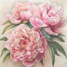 Схема вышивки «Пионы»