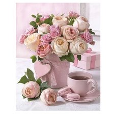 Схема вышивки «нежные пионы»