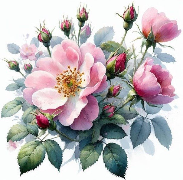 Шиповник - цветы - оригинал