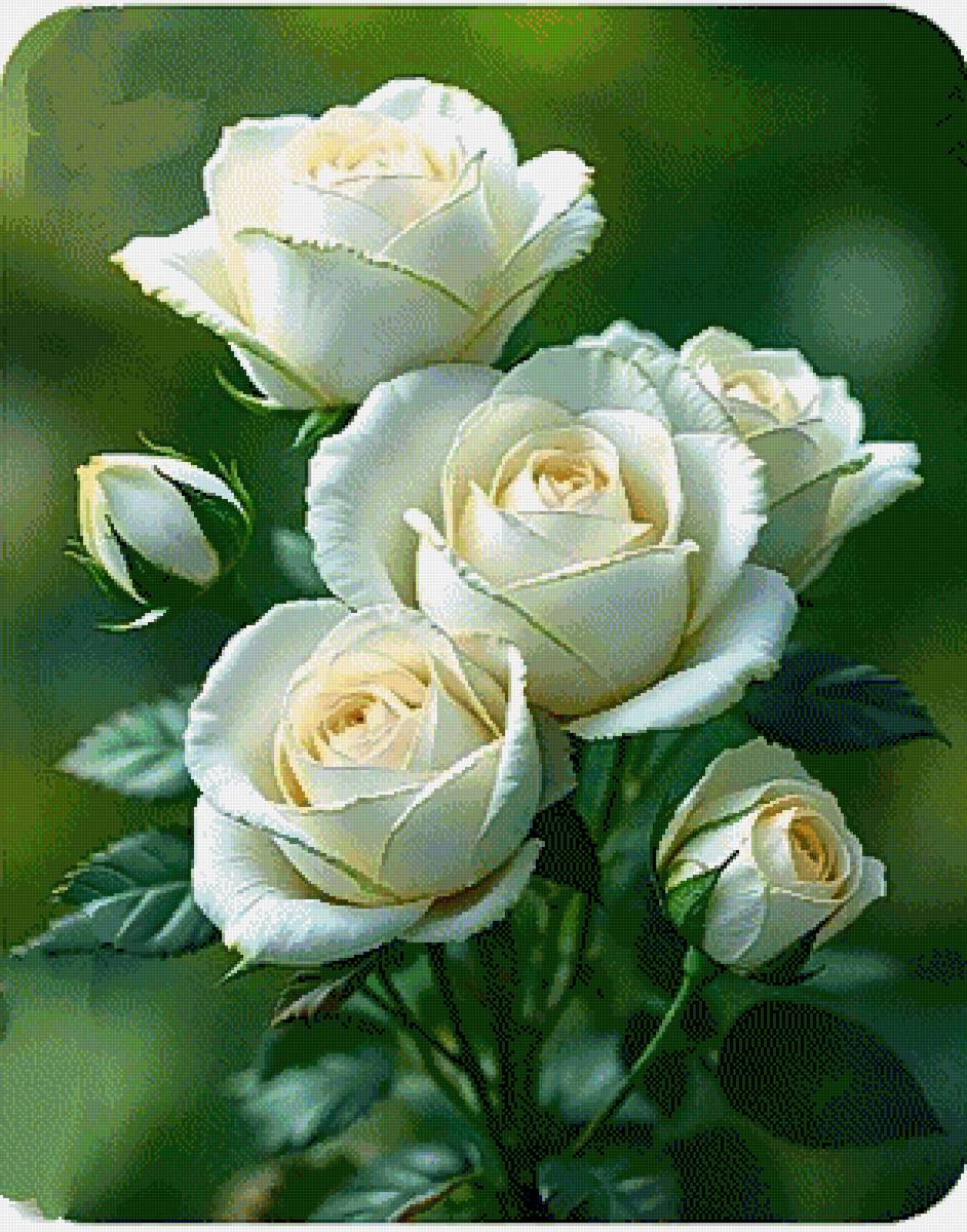 Белые розы - цветы - предпросмотр