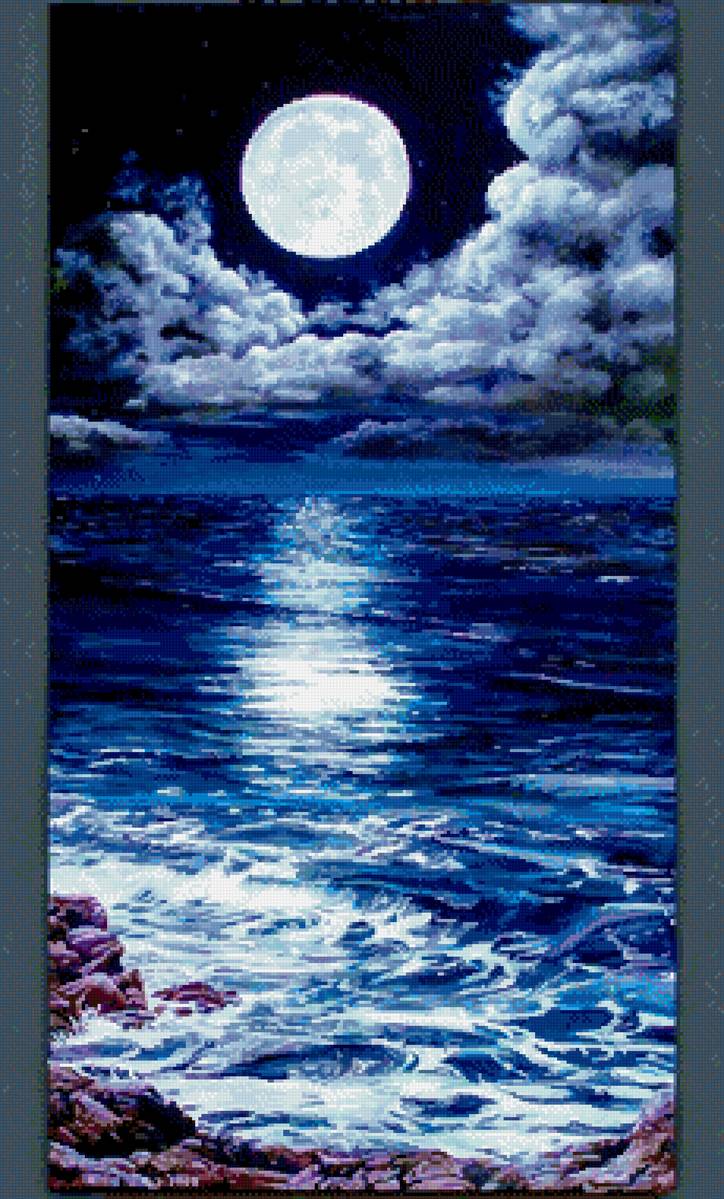 Луна - море - предпросмотр