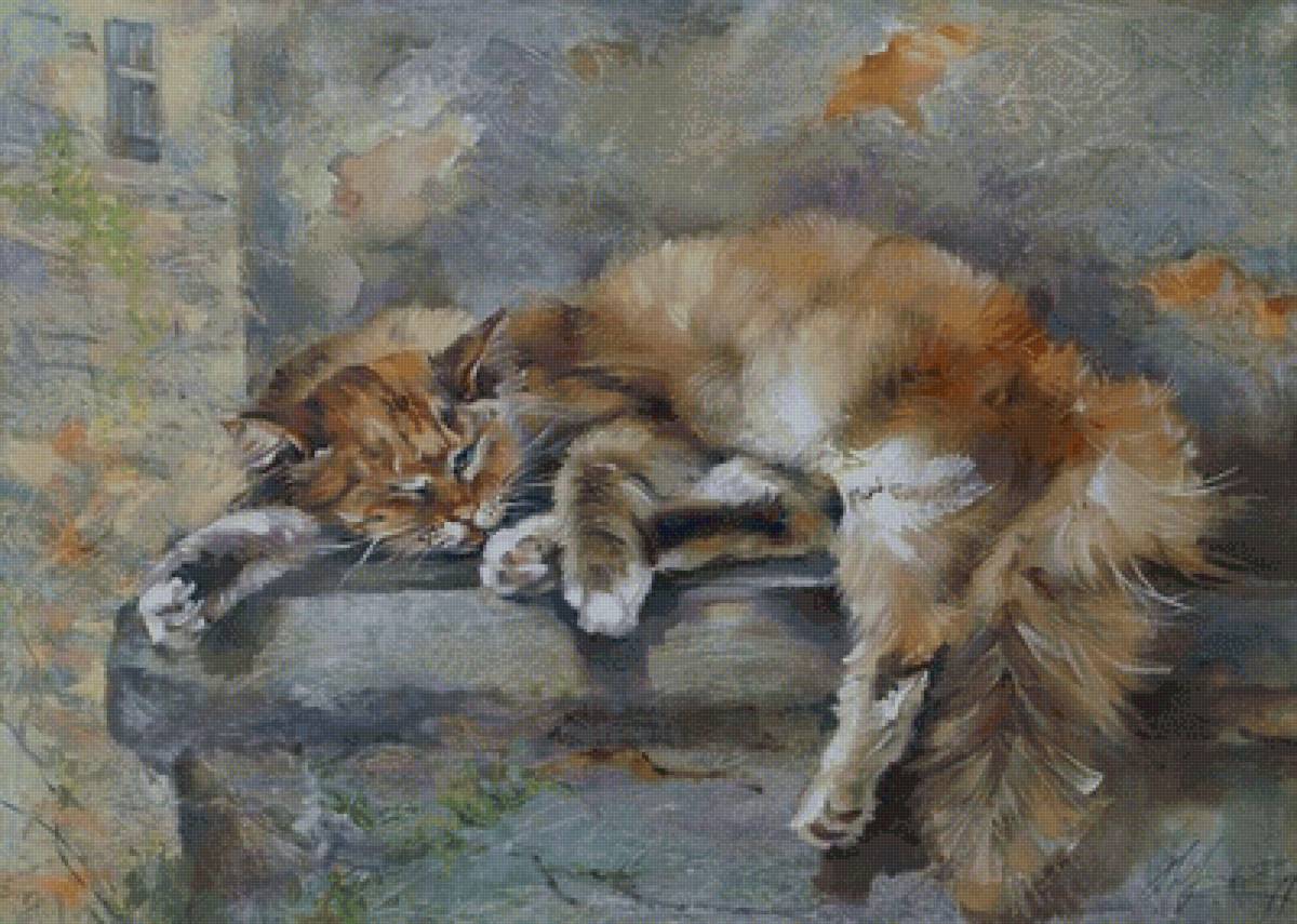 Рыжий кот. Оксана Кравченко - русские художники - предпросмотр