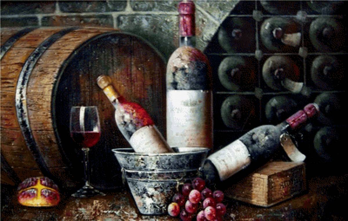 Натюрморт с вином. Сергей Минаев - русские художники - предпросмотр