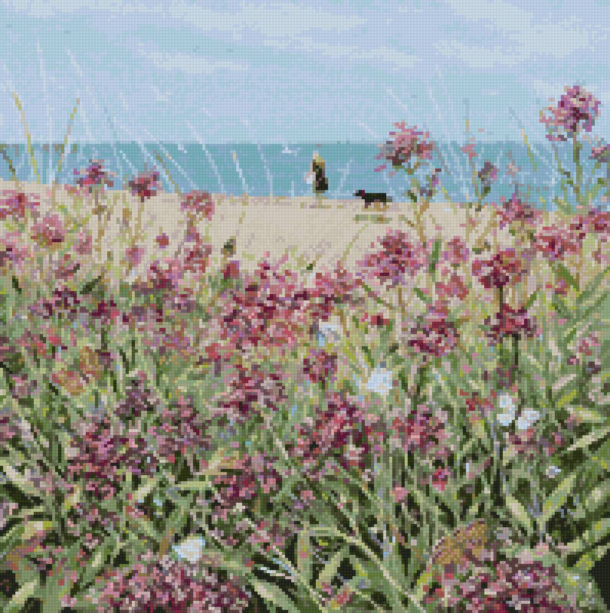 Люси гроссмит - лето природа море собака цветы - предпросмотр