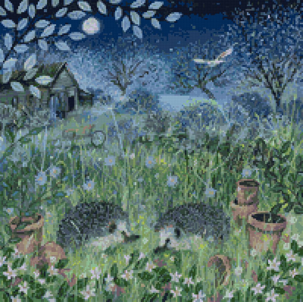 Люси гроссмит - лето природа ночь ежи - предпросмотр