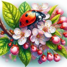 Схема вышивки «Божья коровка»