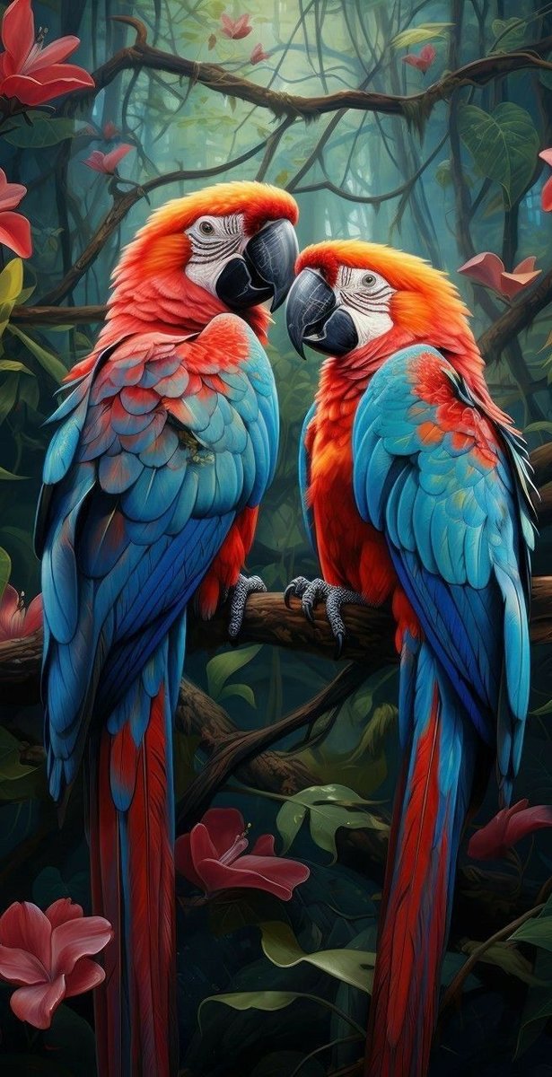 попугай в джунглях - джунгли, попугай - оригинал