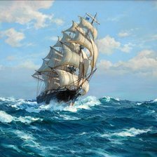 Схема вышивки «Парусник»