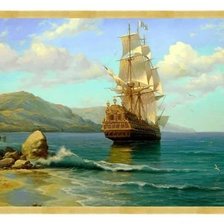 Схема вышивки «Парусник 2»