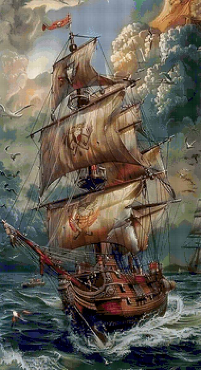 Voilier dans la tempête - voilier, mer, tempête - предпросмотр