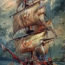 Схема вышивки «Voilier dans la tempête»