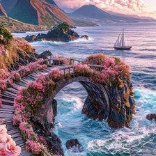 Схема вышивки «цветы у моря»